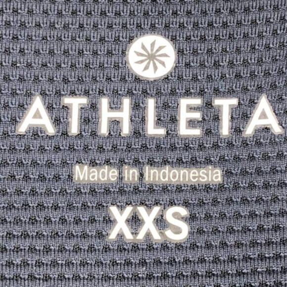 Athleta Navy Blue Multicolor Stripe Ties Racerback Built In Bra Tinker Tank Top - Picture 2 of 10